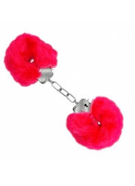 Красные меховые наручники Love с ключиками - Baile - купить с доставкой в Ростове-на-Дону