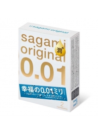 Увлажнённые презервативы Sagami Original 0.01 Extra Lub - 2 шт. - Sagami - купить с доставкой в Ростове-на-Дону