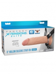 Полый страпон на ремнях 6’’ Hollow Silicone Strap-on - Pipedream - купить с доставкой в Ростове-на-Дону