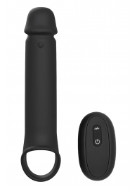 Черная насадка-удлинитель с вибрацией Vibrating Extender With Remote - Dream Toys - в Ростове-на-Дону купить с доставкой