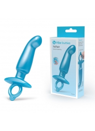 Голубая анальная пробка для массажа простаты Hither Silicone Prostate Plug - 14,3 см. - b-Vibe - в Ростове-на-Дону купить с доставкой