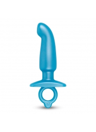 Голубая анальная пробка для массажа простаты Hither Silicone Prostate Plug - 14,3 см. - b-Vibe - в Ростове-на-Дону купить с доставкой