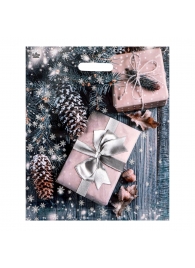 Новогодний пакет с принтом в виде подарков и вырубной ручкой (45х38 см) - Сима-Ленд - купить с доставкой в Ростове-на-Дону