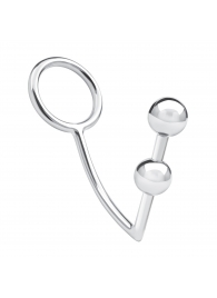 Кольцо на пенис с анальным стимулятором Two Bead Stainless Steel Anal Hook   Cock Ring - BlueLine - в Ростове-на-Дону купить с доставкой