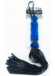 Нежная плеть с синим мехом BDSM Light - 43 см. - БДСМ Арсенал - купить с доставкой в Ростове-на-Дону