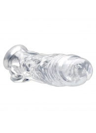 Прозрачная насадка для увеличения члена Realistic Clear Penis Enhancer and Ball Stretcher - 20,3 см. - XR Brands - в Ростове-на-Дону купить с доставкой