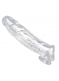 Прозрачная насадка для увеличения члена Realistic Clear Penis Enhancer and Ball Stretcher - 20,3 см. - XR Brands - в Ростове-на-Дону купить с доставкой