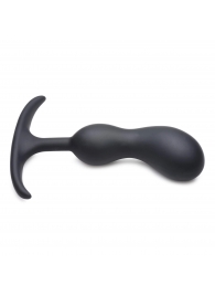 Черный массажер простаты с утяжелителями Premium Silicone Weighted Prostate Plug Medium - 16,3 см. - XR Brands - в Ростове-на-Дону купить с доставкой