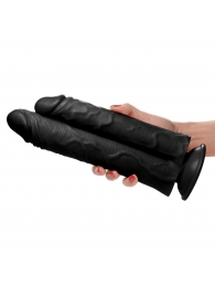 Черный сдвоенный фаллоимитатор Double Stuffer 10’’ Double Pecker Dildo - 27 см. - XR Brands