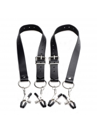 Ремни с зажимами для половых губ Spread Labia Spreader Straps with Clamps - XR Brands - купить с доставкой в Ростове-на-Дону