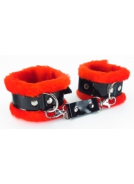 Красные наручники с мехом BDSM Light - БДСМ Арсенал - купить с доставкой в Ростове-на-Дону