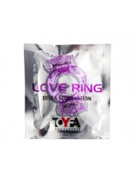 Фиолетовое виброкольцо с двумя вибропульками - Toyfa Basic - в Ростове-на-Дону купить с доставкой