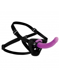 Лиловый поясной страпон Navigator Silicone G-Spot Dildo with Harness - 17,8 см. - XR Brands - купить с доставкой в Ростове-на-Дону