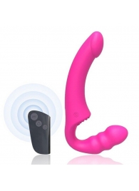 Розовый безремневой страпон Straples Strap-On Dildo - Erokay - купить с доставкой в Ростове-на-Дону