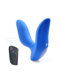 Синий вибромассажер простаты 3,5’’ Remote Control Curve P-spot Massager - 12 см. - Erokay - в Ростове-на-Дону купить с доставкой