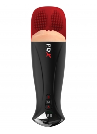 Телесный мастурбатор-вагина в черной колбе с вибрацией Fuck-O-Matic Pro XL - Pipedream - в Ростове-на-Дону купить с доставкой