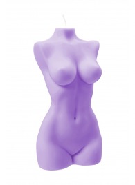 Фиолетовая интерьерная свеча в форме женского торса - 850 гр. - Pecado - купить с доставкой в Ростове-на-Дону