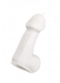 Белая свеча в форме пениса - 47 гр. - Pecado - купить с доставкой в Ростове-на-Дону