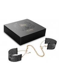 Чёрные дизайнерские наручники Desir Metallique Handcuffs Bijoux - Bijoux Indiscrets - купить с доставкой в Ростове-на-Дону