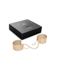 Дизайнерские золотистые наручники Desir Metallique Handcuffs Bijoux - Bijoux Indiscrets - купить с доставкой в Ростове-на-Дону
