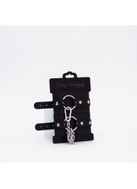 Черно-красные кожаные оковы - Crazy Handmade - купить с доставкой в Ростове-на-Дону