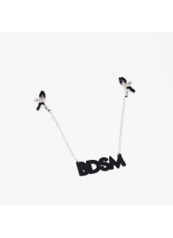 Зажимы на соски с кожаной подвеской BDSM - Crazy Handmade - купить с доставкой в Ростове-на-Дону