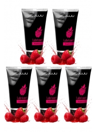 Набор из 5 съедобных лубрикантов JUJU со вкусом малины - JuJu - купить с доставкой в Ростове-на-Дону