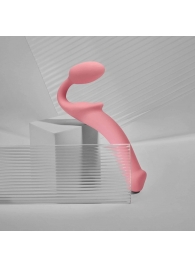 Розовый безремневой страпон Strap-on-me Semi-Realistic Bendable Strap-On size S - Strap-on-me - купить с доставкой в Ростове-на-Дону