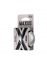 Черные утолщенные презервативы MAXUS Extra Strong с железным кейсом - 3 шт. - Maxus - купить с доставкой в Ростове-на-Дону