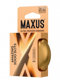 Точечные презервативы MAXUS 2000 Amazing Dots с железным кейсом - 3 шт. - Maxus - купить с доставкой в Ростове-на-Дону