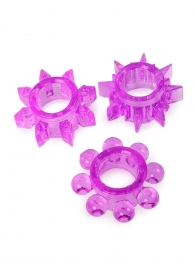 Набор из 3 лиловых эрекционных колец различной формы - Erowoman-Eroman - в Ростове-на-Дону купить с доставкой