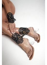 Черный фигурные оковы с золотистой фурнитурой - Crazy Handmade - купить с доставкой в Ростове-на-Дону