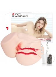 Мастурбатор-полуторс с двойным слоем материала и вибрацией Jenny Onahole Real Vagina - KOKOS - в Ростове-на-Дону купить с доставкой