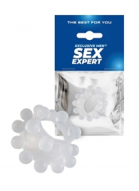 Эластичное эрекционное кольцо с двумя рядами шариков - Sex Expert - в Ростове-на-Дону купить с доставкой