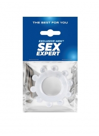 Прозрачное эрекционное кольцо со стимулирующими шариками - Sex Expert - в Ростове-на-Дону купить с доставкой