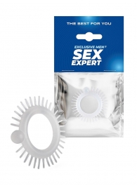 Эластичное эрекционное кольцо с шипиками и шариком - Sex Expert - в Ростове-на-Дону купить с доставкой