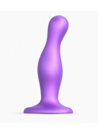 Фиолетовая насадка Strap-On-Me Dildo Plug Curvy size M - Strap-on-me - купить с доставкой в Ростове-на-Дону