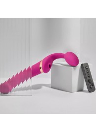 Ярко-розовый безремневой страпон Multi Orgasm Bendable Strap-On size XL с клиторальной стимуляцией - Strap-on-me - купить с доставкой в Ростове-на-Дону