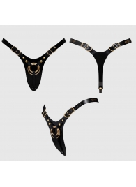 Черный пояс для фиксации насадок Strap-On-Me Leatherette Harness Fabulous - Strap-on-me - купить с доставкой в Ростове-на-Дону