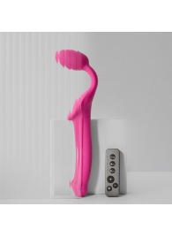 Ярко-розовый безремневой страпон Strap-on-me Vibrating Bendable Strap-On size L - Strap-on-me - купить с доставкой в Ростове-на-Дону