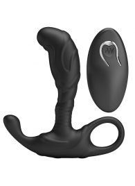 Черный изогнутый массажёр простаты с вибрацией и пультом ДУ - Baile - в Ростове-на-Дону купить с доставкой