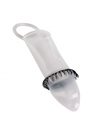 Закрытая насадка на пенис с подхватом мошонки и стимулирующими «ресничками» - Sextaz - в Ростове-на-Дону купить с доставкой