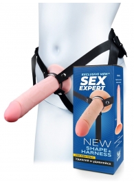 Мужской полый страпон на регулируемых ремешках - 22 см. - Sex Expert - купить с доставкой в Ростове-на-Дону