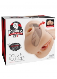 Телесный мастурбатор с вибрацией Double Pounder Vibrating Squeeze Stroker - Pipedream - в Ростове-на-Дону купить с доставкой