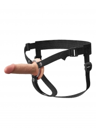 Телесный пустотелый фаллопротез 5’’ Hollow Silicone Strap-On - 14 см. - Pipedream - купить с доставкой в Ростове-на-Дону