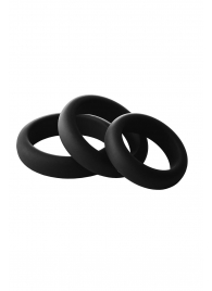 Набор из 3 черных эрекционных колец Smooth Silicone Cockring Pack - Dream Toys - в Ростове-на-Дону купить с доставкой
