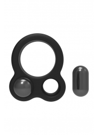 Черное эрекционное кольцо с утяжелителями Cockring Dual Weight - Dream Toys - в Ростове-на-Дону купить с доставкой