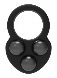 Черное эрекционное кольцо с утяжелителями - Dream Toys - в Ростове-на-Дону купить с доставкой