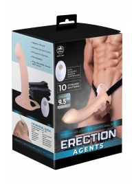 Телесный полый страпон с вибрацией Erection Agents - 24,1 см. - NMC - купить с доставкой в Ростове-на-Дону