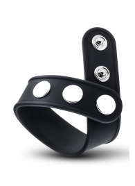Черное эрекционное кольцо на кнопках - Blush Novelties - в Ростове-на-Дону купить с доставкой